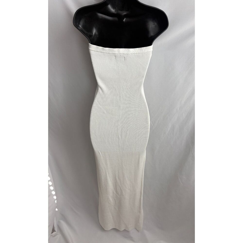 BABYBOO Angela Maxi White Knit Dress Size M Strapless Date Wedding Bridal Boho - Picture 6 of 11